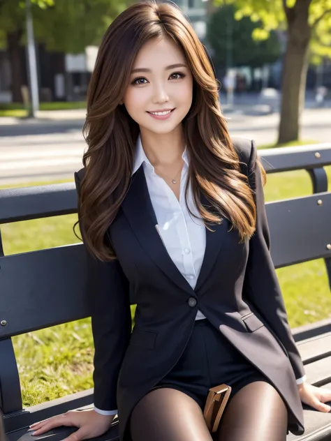 masterpiece, Best Quality, Realistic, Very detailed, finely, High resolution, 8K wallpaper, 1. Beautiful woman,, Light brown messy hair, Wearing a business suit, hort Harp Focus, Perfect Dynamic Configuration, finelyて美しい目, Thin Hair, Detailed and Realistic...