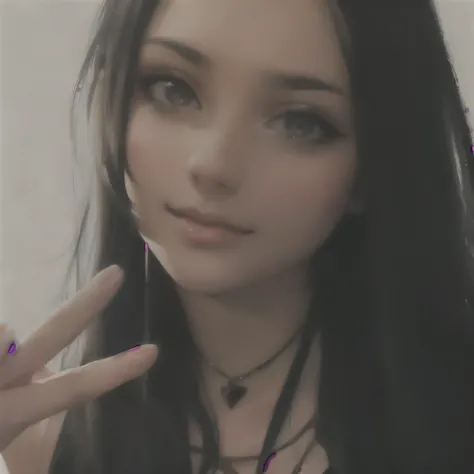 there is a woman with long black hair making a peace sign, 1, 1 , 2 , Anastasia Ovchinnikova, around 1 , 2 , alina ivanchenko, Aleksandra Waliszewska, 2, profile picture, Anna Nikonova aka Newmilky