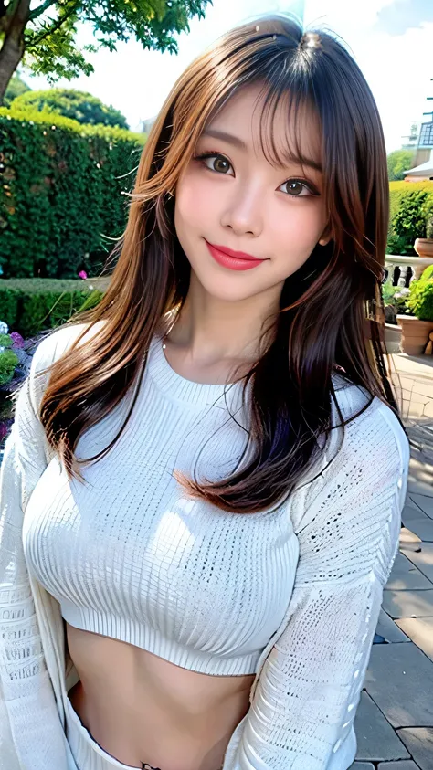 seed;2372725988,(close-up:1.2))、((Front hair:1.3))、((Best Quality, 8k, masterpiece: 1.3)), concentrated: 1.2, Cute 1,Nipples erect、 Perfect beauty: 1.4,(( Long Sleeve Crop Top Knitted Sweater: 1.2)), Highly detailed face and skin textures, Fine grain, doub...