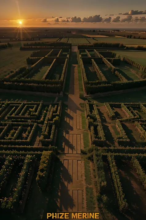 
View of the Maze. The sun sets on the horizon.  
Text: “The Maze has fallen… but the real trials have only just begun”.
 


