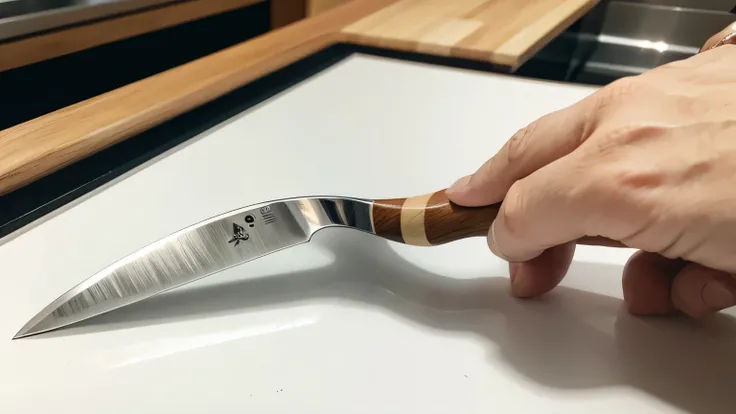 Kitchen knives, close-up view