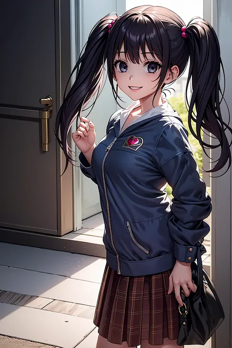 Happy Healing, Low twin tails, ba&#39;s hair, skirt, , Wrist cuff, , shorts under skirt, boots, corruption, , Half-open eyes, Wicked Smile, There are no students, Crazy Smile, Open your mouth, 1 girl, Mature Woman, Married women, Dark Magical Girl,high qua...