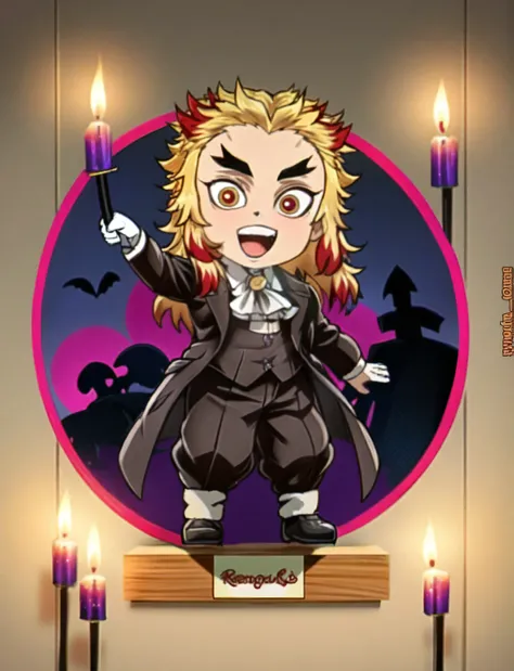 Ultra detailed, highres, absurdres, HDR-10, Rengoku Kyojuro, golden eyes, blonde hair, flames around him, grabbing a sword, Kimetsu no Yaiba, haori blanco, black devil uniform, purple leaves, Petals, butterflies, elegant, 1 man,