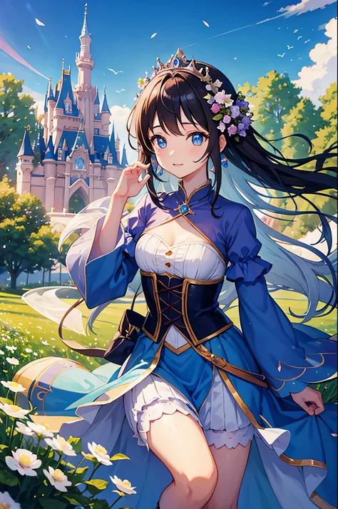 Princess、Fairy tale world、Castle、Flower Field