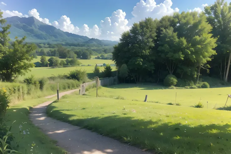 The Multiverse Beyond, Bokeh, landscape, Brilliant location design,sunny, iron, Seychelles rural village, Limited color palette 