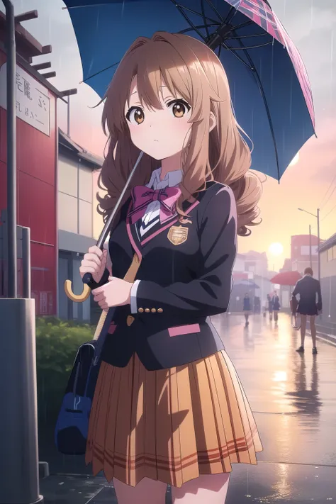 (high quality), (best quality), (detailed), (highly detailed), (kyoto animation: 1.3), (loli, little, ultra cute kawaii:1.3), curly hair, long hair, brown hair, black eyes, looking afar, looking to the right, medium breasts, school uniform, collared shirt,...