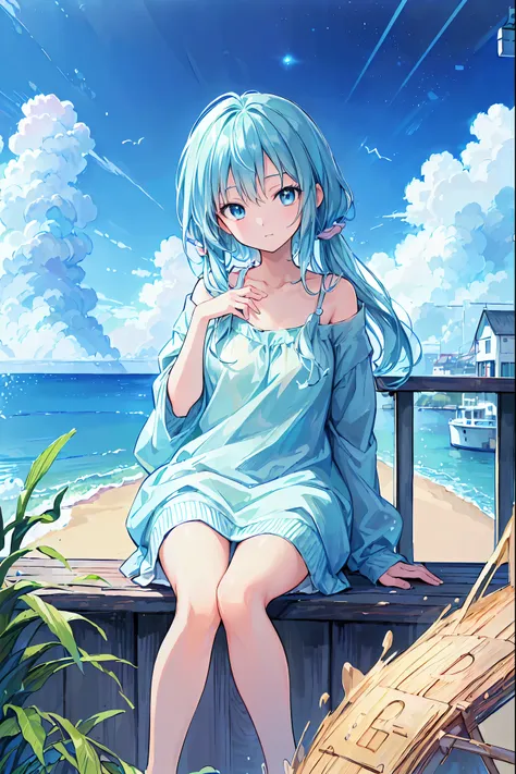 ((anime:1.4,Illustration)),(masterpiece, Best Quality, Best Quality),(Super detailed, The perfect solution),((16k, High resolution)), (((Tram, Seaside, blue sky, Cumulonimbus)) ((cozy lofi Illustration:1.4)), ((anime:1.4, Illustration)),(masterpiece, Best ...