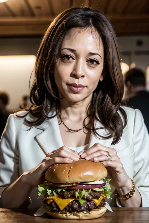 kamala harris eating a bug burger