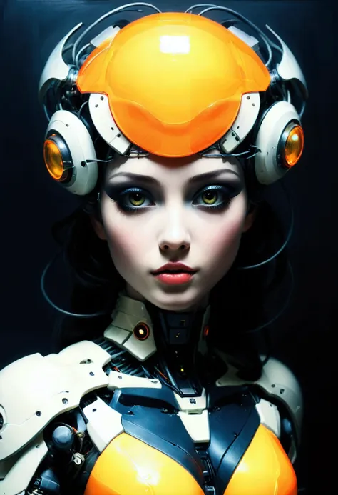 collage painting, robot geisha, big breasts, cleavage, big eyes, ulzzang, wires, buttons, circuits, vines, twigs, nature, science, dramatic, sexy, romanticism, cyberpunk, neo-classical, experimentalism, baroque, impressionism, expressionism, unexplained be...