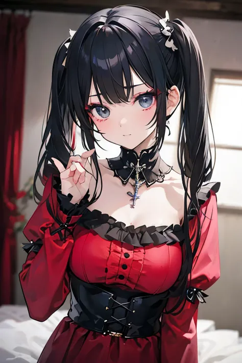 Black Hair、Twin tails、girl、punk、Goth、Makeup