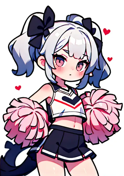 Goth cheerleader cute Pale With black and white clothes