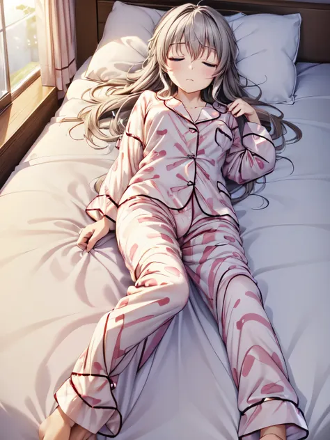 best quality, tomori,one girl、(anime illustration style:1.2),(anime illustration style:1.1), hands on chest、indoor、full body sho...