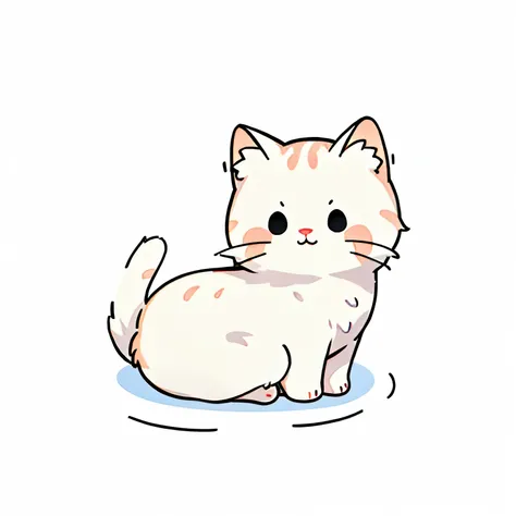 고양이,Simple drawing,cute,emoji,white background,