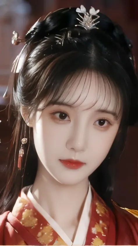 Hanfu,palace,穿Hanfu的女孩,Wearing ancient Chinese clothing,Traditional Chinese Clothing,Ancient Chinese Clothing,Ancient Chinese Princess,Chinese,Half-exposed shoulders,Beth,(masterpiece),(Best quality:1.1),(Very detailed),Best Illustration,Fine details,(port...