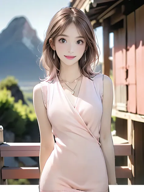 ((((Best Quality))))、(((Ultra-precision CG16K wallpaper)))、(((masterpiece)))、(((Super detailed)))、(((Extreme detail)))、((Mature 2 woman、alone:1.8))、((Very beautiful Japanese face))、((Oval Face))、((Straight medium hair:1.6))、(Shiny brown hair)、(Sparkling Ey...