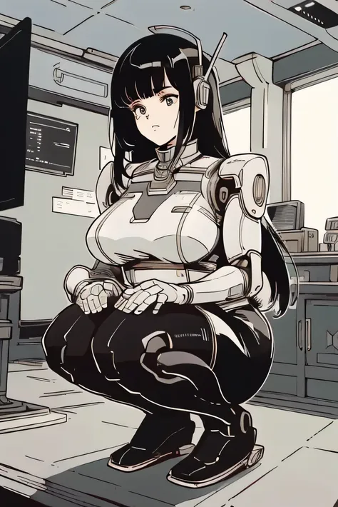 masterpiece, best quality, extremely detailed,japaese android girl,chubby,plump , control panels,android,droid,mechanical hand, ...