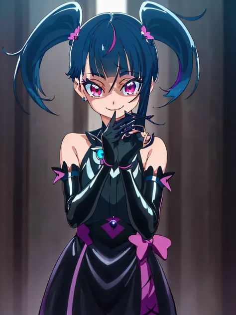 best quality, very detailed,one girl, alone, {cure_null_hirogarunullprecure:1.15}, dark blue hair, red eye, red eyes, long hair,...