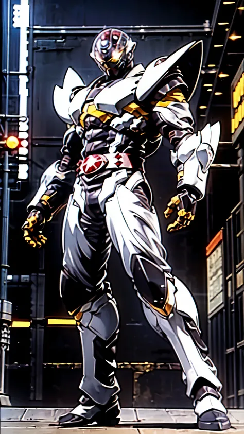 (masterpiece:1.5, best quality:1.5, extremely delicate:1.5, foreshortening:1.5, dynamic angle:1.5), ((male:1.5)), a man wearing a full-face helmet, a biotech armored combat suit, green eyes, (a composite layered chest armor), fully enclosed shoulder guards...
