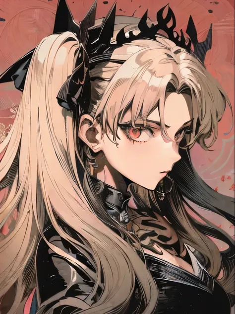 Anime - a stylized image of a woman with long blonde hair and a crown, gothic anime girl, clean and meticulous anime art, blonde anime girl with long hair, detailed portrait of an anime girl, Anime-Stil wie Fate/stay overnight, Detailed key anime art, Stun...