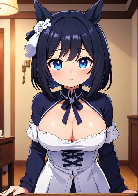 Eishin Flash,(Uma Musume),Beautiful breasts,Bust up front,Inside the room