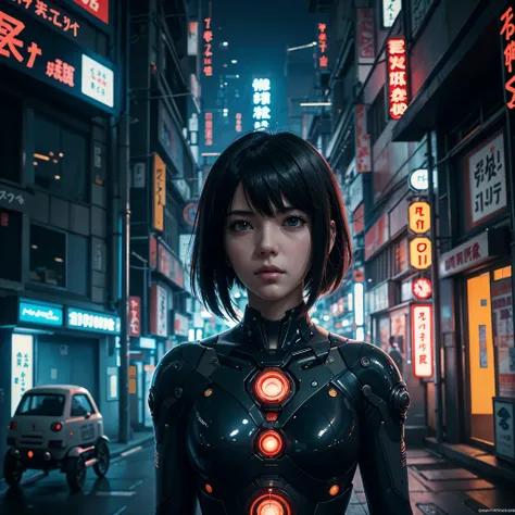 1 girl, ghost in the shell in the style of 90s vintage anime, robotics, scifi, futuristic, surrealism, akira style, advance suit, detailed line art, fine details, greg rutkowski makoto shinkai kyoto animation key art feminine eye-level shot