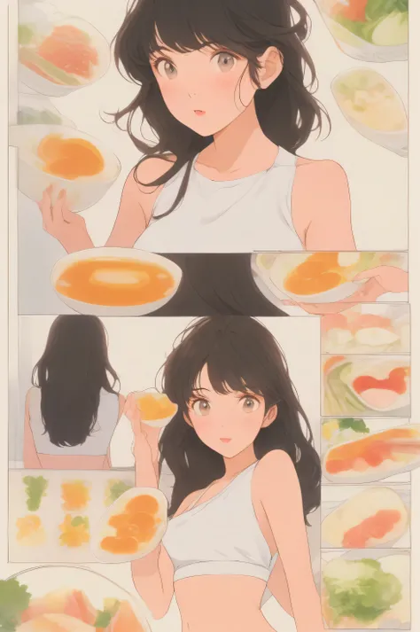 Illustrator, anime , Realistic , 1 girl,,diet,Shape up、 (masterpiece,Best Quality)