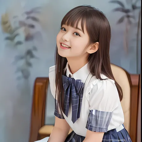 (Highest quality, masterpiece:1.2), Highest quality, High resolution, 1080P, 8k, height: 158cm, (Some beautiful girls in a school uniform sitting and praying, take the shot from their side: 2.0), (School-uniform beautiful 13yo girl models are smiling nobly...