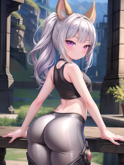 masterpiece, absurdres, best quality, photorealistic, realistic, ultra detailed, tera elin, 1girl, hips, thighs,smug, crop top, ...