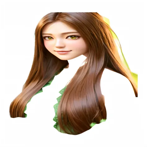 a woman with long brown hair and a green dress, realistic anime 3 d style, anime styled 3d, 3 d anime realistic, realism artstyle, photorealistic!!!!!!! art style, render of a cute 3d anime girl, 3d anime girl, realistic. cheng yi, smooth anime cg art, mad...