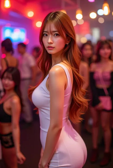 (whole bodyショット:1.7) Photorealistic images (Standing pose:1.3) Ultra-realistic, photograph, Long Red Hair, woman, 24 years old, Hourglass Shape, Perfect body, Sexy look, Natural medium sized breasts, Blur the background, Naughty Dress, masterpiece, Please ...