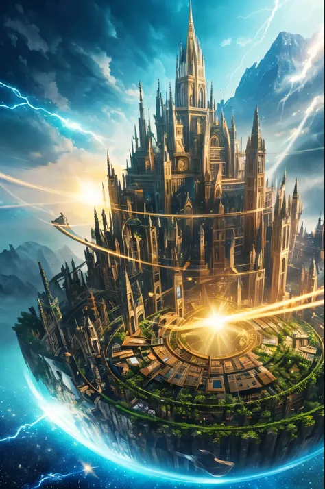 Fantasy style illustration depicting the concept of quantum entanglement. High definition video, realism, cinematic lighting, god rays, reflected light, backlight, long shot, from above, atmospheric perspective, panoramic, wide angle, ultra wide angle, 360...