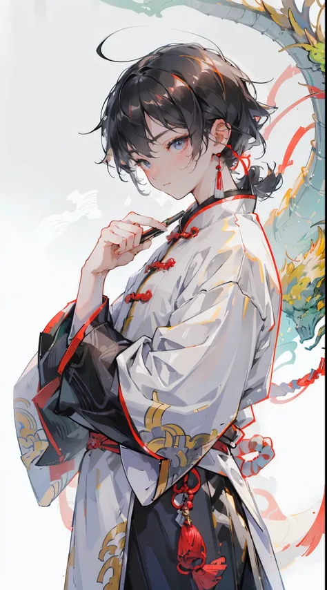 a boy, ancient chinese clothing, whole body, Sunlight, Clear Face,masterpiece, Super detailed, epic work, Ultra HD, high quality, Very detailed, official art, unified 8k wallpaper, Super detailed, 【32K