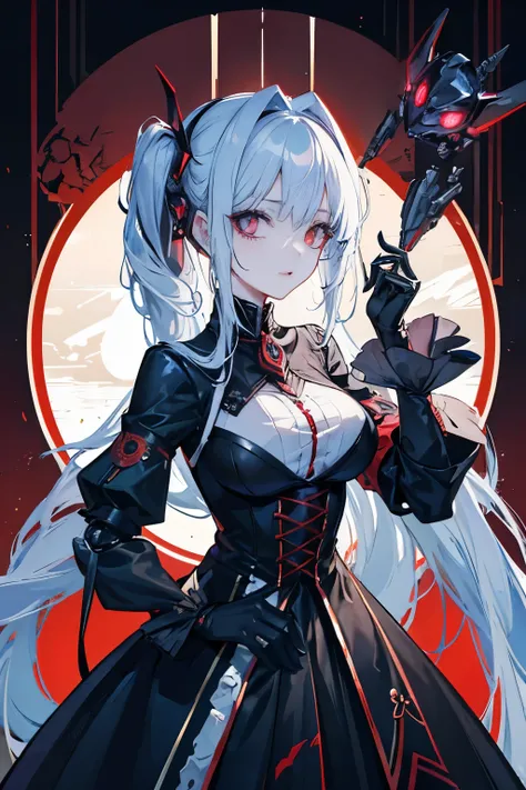 Cybernetic Female Vampire,Female Vampire Robot Butler, Metal mechanical dial，Mechanical Joint，A female robot dressed as a housekeeper&#39;s uniform,Female robot housekeeper、Responsible for various household chores and fireplace maintenance.，sofa，Victorian ...