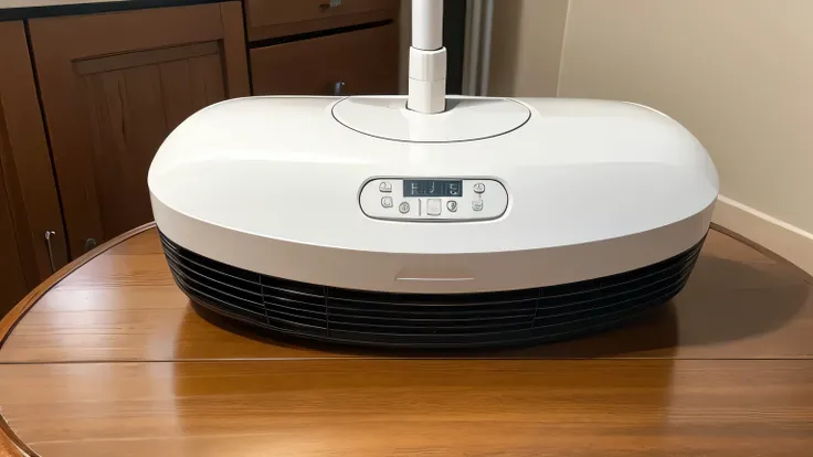 There is a dehumidifier on the table, close-up view