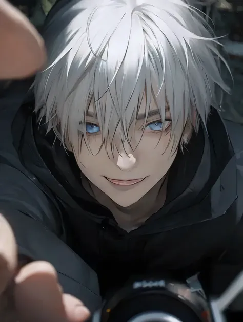 white hair, close up