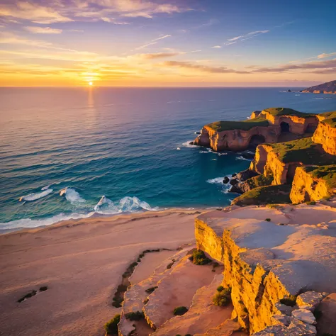 Sunrise, breathtaking views, clear horizon, gentle waves, inspiring moment, inviting, national geography style, photo, HD, Composition, natural lighting, colorful, --ar 9:16 --v 6.1