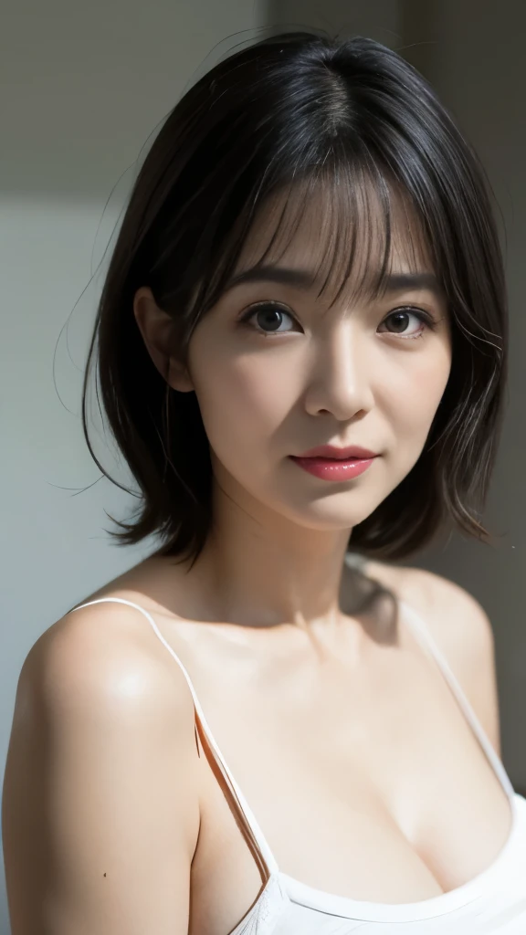 Attractive mature sexy woman,40 years old, close,((Big Breasts:0.7)),(Facial wrinkles:1.0),light makeup,Black Hair、Standing Alone、Positive Attitude、((It&#39;s a full body photo:0.85)),8k, RAW Photos, Please redeem, Laughter,masterpiece,Please redeem、A kind...