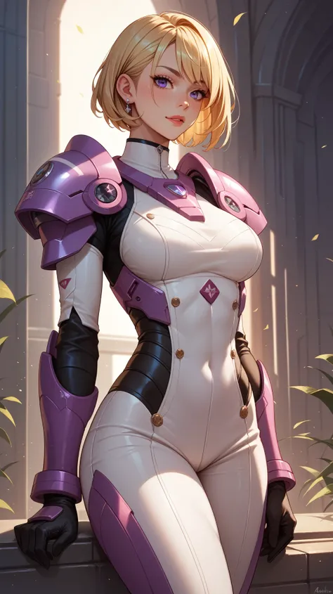 sci-fi, futuristic female, using a purple mecha pilot armor, Score_9, Score_8_up, Score_7_up, Score_6_up, Score_5_up, Score_4_up, Source_anime, Tag1, Tag2, Best quality, High quality, Detailed, High resolution, 8k, Ultra high res, Soft saturation, Professi...