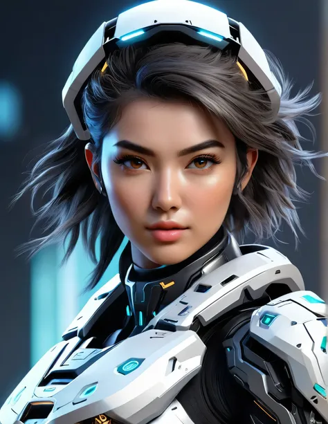 sci-fi skin HALO a character in a futuristic suit with glowing eyes, sigma female, titanium armor, andree wallin, concept art|feng zhu, artstyle andree wallin, artgerm ; 3d unreal engine, olchas logan cure liang xing, hard surface character pinterest, 4 k ...