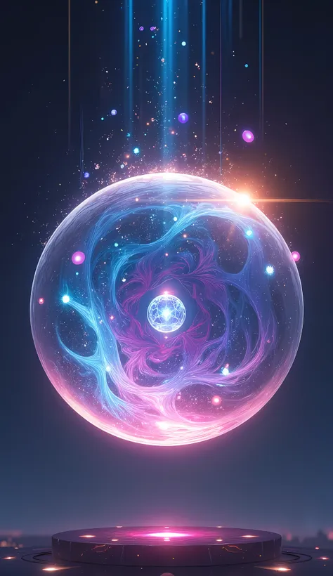 one bubble, aesthetic art depicted within the bubbles, space trapped in a bubble, a single gem floating in the bubbles, very hig...