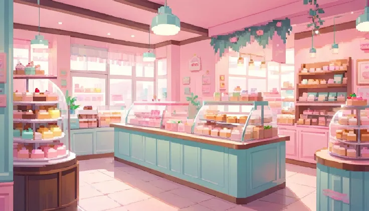 Lofi Cozy Dessert shop , pastel ,minimal ,Cute , Kawaii