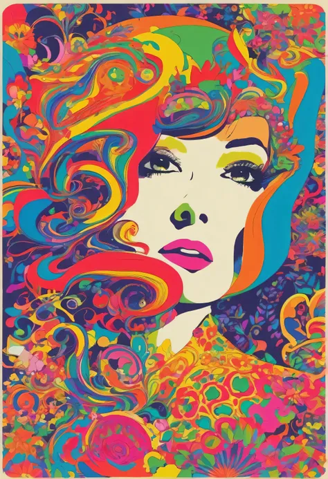 Psychedelic Woman Design、1960ｓstyle