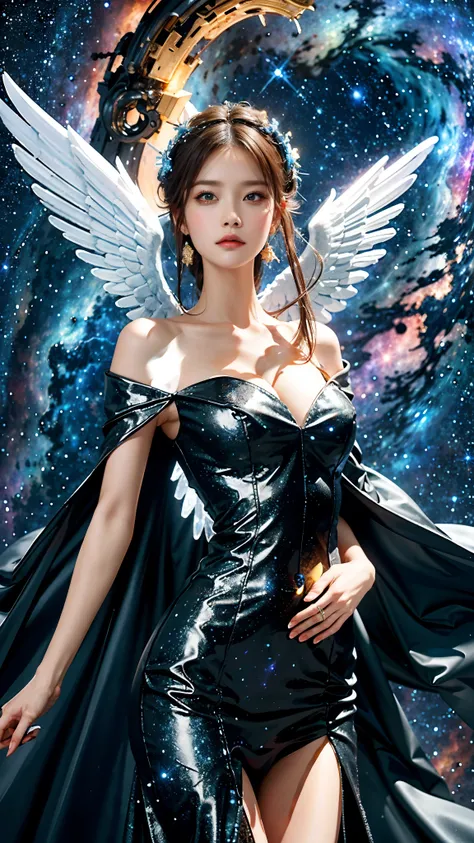 （masterpiece）， （best quality：1.4）， absurd， [：finely drawn：0.2]， angelic，large breasts，cross， milky way，starry sky，giant nebula，e...