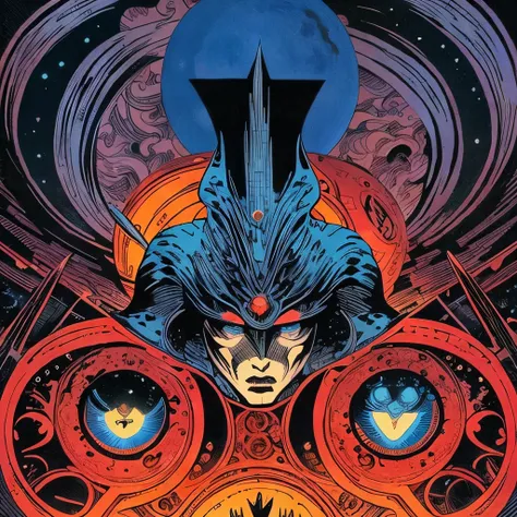 Philippe Druillet Style - Blue Eyes, Blue Moon, This is Junji、Brian Bolland、Bridget Riley Style