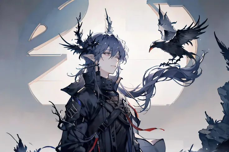 arknights logos handsome gothic crows and black feathers