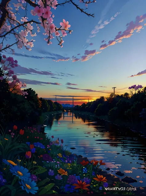 arafed view of a boat traveling down a river at dusk, canal, looking straight ahead, calm evening, night setting, during dawn, sunset view, river in the background, during sunset, the morning river, waterway, twisted waterway, dusk setting, during sunrise,...