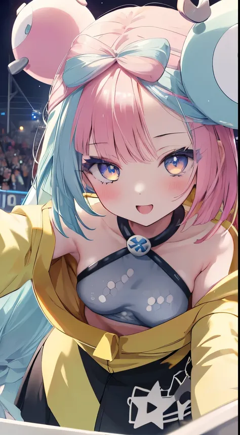 Very close, all fours, 動画delivery, Selfie, delivery, Selphy, (Upward nipples), Cleavage, child, Firm breasts, (Flat Chest), Beautiful ruby eyes, to close range, Masterpiece, Long Hair, Beautiful painting touches, Detailed Description, ((((Wink)))), ((迫力のある...