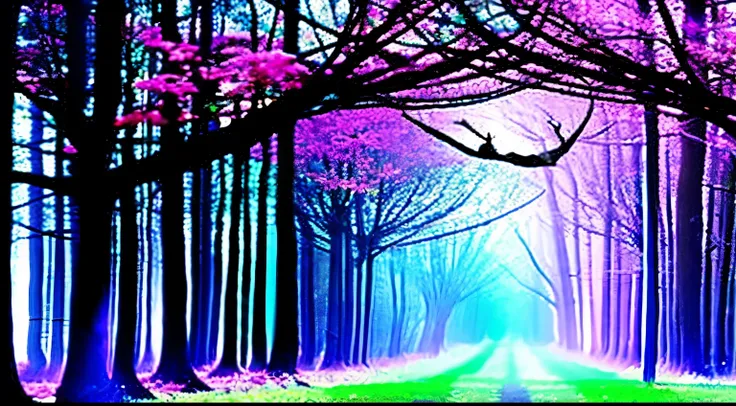 enchanted forest, clores, negro, blue, rosa, purple, violet