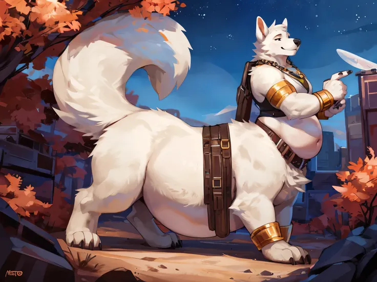 4k ultra quality, 4k full body view,ultra high detailed body,singo person,(wolftaur), detailed body, (ultra detailed taur belly), white belly fur, (round taur belly),(hyper taur belly), (enormous taur body),by mystikfox61, by glitter trap boy, by bebebebeb...