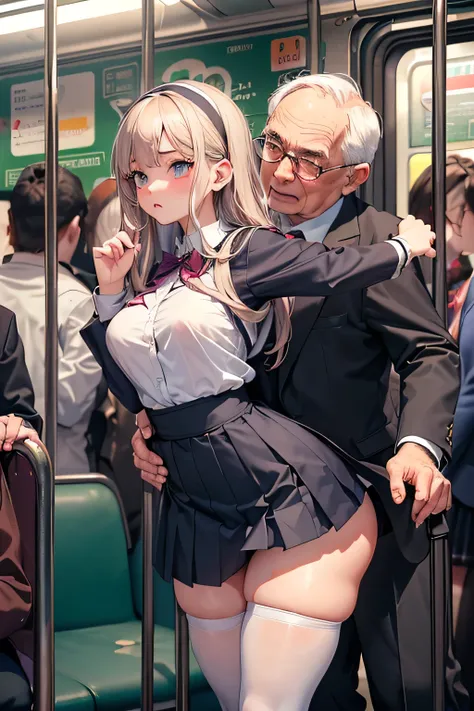 (SFW), ((photorealistic)), (masterpiece), (best quality:1.3), absurdness, [:intricate details1.3], SFW, realistic, masterpiece, (((VERY crowded subway train interior detailed scenario, VERY crowded subway train interior detailed background))), standing ins...